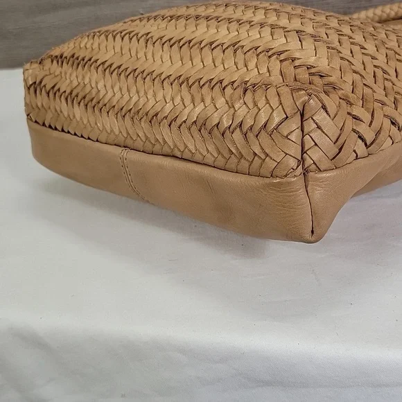 Marta Ponti by Anthropologie Tan Woven Leather Tote Crossbody Shoulder Bag - Picture 7 of 11